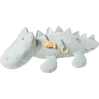 Nattou Aktiv-Spielzeug Krokodil Romeo, Aus Polyester, Mit verschiedenen Aktivitäten, Ca. 28 cm, Romeo, Jules und Sally, Hellblau
