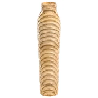 BELIANI Vase Naturfarben Rattan Geflochten 55 cm Hoch Handgefertigt Einfarbig Schmaler Hals Boho Design Dekovase Dekorative Rattanvase Bodenvase - Beige