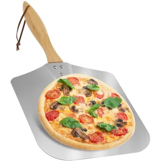 onlyfire Pizzaschieber aus Aluminum, 30 x 35cm Pizzaschaufel Pizzaheber mit Abnehmbarer Holzgriff, Pizza Schieber für hausgemachte Pizza, Gebäck, Teig, Brot, Kuchen