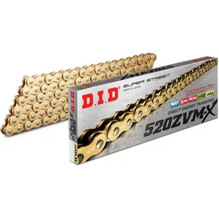 D.I.D DID Kette 520 ZVMX, 118 Glieder (X-Ring gold), offen mit Nietschloss