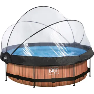 EXIT TOYS Wood Pool 300 x 76 cm inkl. Filterpumpe + Abdeckung