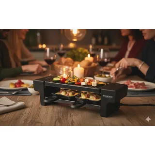 SilverCrest Raclette Grill,  Tischgrill  2 Personen, 2 Spatel, 2 Pfännchen