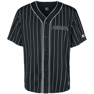 Starter Kurzarmhemd - Baseball Jersey - S bis XL - für Männer - Größe S - schwarz - S