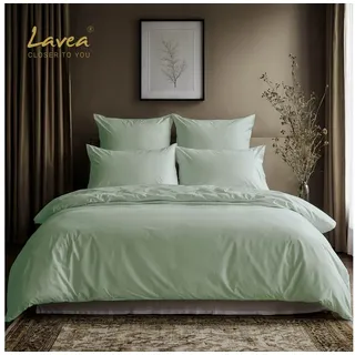 LAVEA Baumwolle Grün 155 x 220 cm + 80 x 80 cm