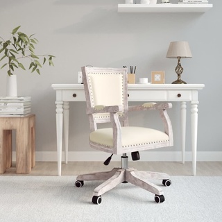 Bürostuhl Drehbar Beige Leinen