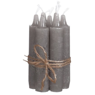 Annastore Spitzkerze 7-tlg. Set Kerzen H 11 cm - Stabkerzen für Flaschen und Vasen grau