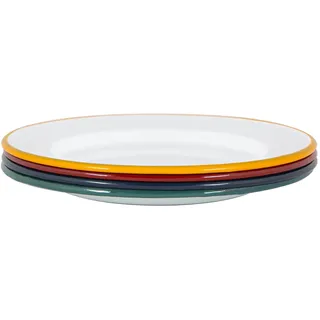 Argon Tableware Weiße Emaille -Dinner -Teller - 25,5cm - 4 Farben