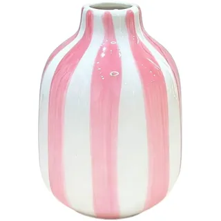 bayicie Gestreifte Keramikvase, handbemalt, modern, nordische Boho-Vase, klein, dekorativer Blumenbehälter für Beistelltisch, Küche, Innenräume