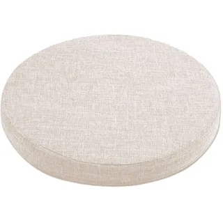 Aselbia Stuhlkissen Rund aus Leinen 55 x 55 cm,Dicke 5cm,Abnehmbares rutschfest Sitzkissen Rund Mit Bindungen,Sitzauflage für Zuhause, Küche,Esszimmer, Büro Innen Sitzpolster,1 Pieces