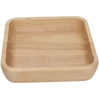 Dicke, Quadratische Salatschüssel Aus Holz, Schlicht Und Elegant Für Küche Und Restaurant, 21 Cm / 8,3 Zoll