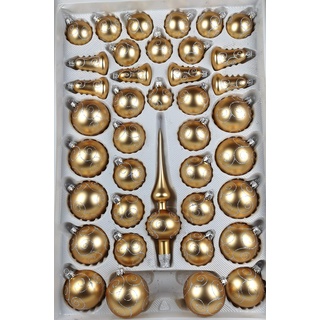 39 TLG. Glas-Weihnachtskugeln Set in Classic Gold Silberne Ornamente - Edle Neuheit - Christbaumkugeln - Weihnachtsschmuck - Christbaumschmuck