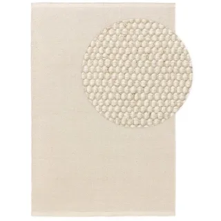 Wollteppich Rocco, benuta, rechteckig, Höhe: 5 mm, Kunstfaser, Berber, Ethno-Style, Wohnzimmer weiß 70 cm x 140 cm x 5 mm