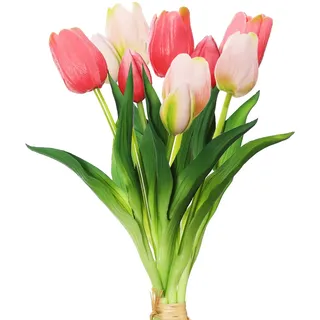 SUPRROW Tulip Blumenstrauß Kunstblumen Wie Echt,künstliche Latex-Tulpen, Blumensträuße,Tischarrangements Perfekte Deko für Frühling