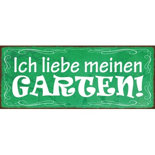 Schatzmix Liebe Meinen Garten Metallschild Wanddeko 27x10cm tin Sign Blechschild, Blech, Mehrfarbig, 27x10 cm