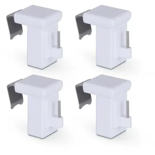 BestLivings Klemmträger "Weiß" 4er Pack - für Vitragestangen/Scheibenstangen- Fensterrahmen 10-27mm - Klemmfix Dekohaken - Universal Fensterhaken zur Fensterdekoration