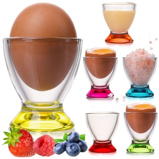 PLATINUX Eierbecher Bunte Eierbecher, (6 Stück), Set 6-Teilig Eierständer Frühstück Egg-Cup Eierhalter Brunch bunt