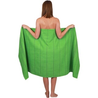 Betz XXL Badetuch - großes Strandtuch - Saunahandtuch aus 100% Baumwolle - Liegetuch - 90x180 cm - Lines - Farbe grün