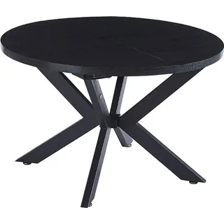 Home Deluxe Esstisch Rund Ausziehbar AVENTURA inkl. Sternfuß - 120 x 120 cm Dark Oak