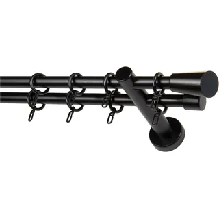 GARESA Vorhangstange 2-läufig Ø 0 mm 430 cm Schwarz