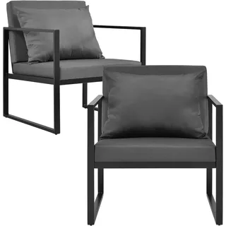 casa.pro Lerum Gartenstuhl 70 x 60 x 70 cm schwarz 2 St.