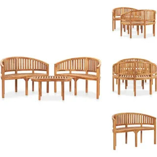 vidaXL 3-tlg. Garten-Lounge-Set Massivholz Teak - Gartenmöbel-Sets - Braun
