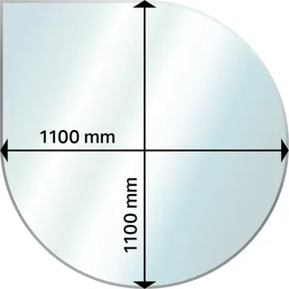 ADURO Glasbodenplatte transparent 110 x 110 cm