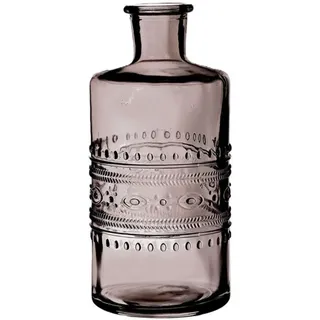 NaDeco Glasflasche Porto Grau 14,5 cm, Ø 7,5 cm, kleine Vase für Blüten | Schmale Form mit engem Hals, 14,5 cm hoch bei 7,5 cm Durchmesser — durchgefärbtes Glas, standfest und spülbar