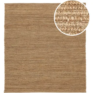 Jute Ribbed Teppich - Beige 250x250