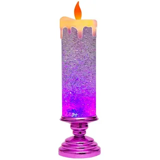 Tumintu LED-Weihnachtskerzen, Farbwechselnde LED-Wasserkerze mit Glitzer, Flammenlose LED-Kerzenbeleuchtung, Schreibtisch, Tisch, Langlebig, Einfach zu Bedienen, Rosenrot