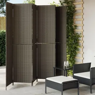Festnight 6 teilig Paravent Poly Rattan Outdoor Faltwand Raumteiler Trennwand Sichtschutz Klappbar Raumtrenner Faltbar Stellwand Außen Innen Balkon Terrasse 294x200 cm