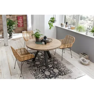 SIT Esstisch Tops&Tables, mit Massivholzplatte aus Mangoholz, runder Tisch beige