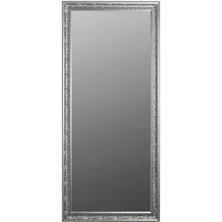 elbmöbel Wandspiegel Barock Silber - Ganzkörperspiegel 162x72 cm | Holzrahmen mit Barock-Ornamenten & Facettenschliff – hoch- oder querformat montierbar