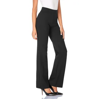 Tapata Damen 71cm/76cm/81cm/86cm Bootcut Stretch-Hose Hoher Bund Frauen Bürohosen Arbeitshose Bauchkontrolle Lange Elegante Schlaghose Freizeithose Yogahose 76cm Schwarz L - L / 30L