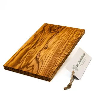 DAS OLIVENHOLZBRETT® / Olivenholz Schneidebrett rechteckig/Frühstücksbrett aus Holz/Brotzeit-Frühstücksbrettchen rechteckig/Vesperbrett, Jausenbrett aus Olivenholz / 20cm