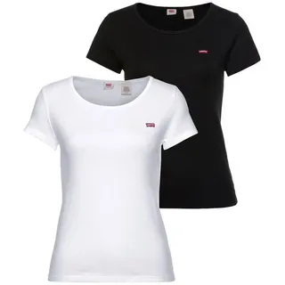 Levi's® T-Shirt Mini-Logo (2-tlg., 2er-Pack) mit kleiner Markenlogo-Stickerei auf der Brust schwarz|weiß XL (42)