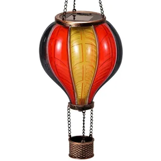 Bonetti Solarleuchte Kunststoff 46,5 cm inkl. Metallkette schwarz/rot