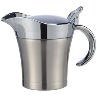 Spetebo Thermo Sauciere aus Edelstahl - 400 ml - Doppelwandige Servierkanne mit Deckel