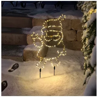 esotec Solarleuchte Metall H=70cm 200 LEDs inkl. Weihnachtsdeko schwarz