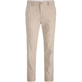 JACK & JONES Male Hose Slim Fit Leinen