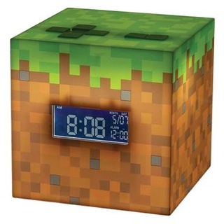 Paladone PP6733MCF - Digitaler Wecker - Minecraft - Cube - Braun - Grün - Junge/Mädchen - LED
