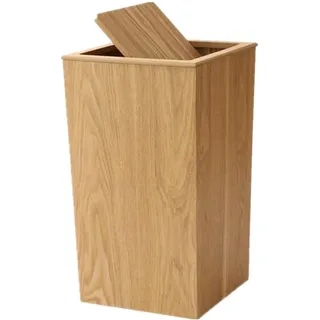 Baoblaze Moderner Mülleimer mit Deckel, Papierkorb, rustikal, groß, schlicht, Mülleimer, Recyclingbehälter für Küche, Bad, Home Office, Helles Holz