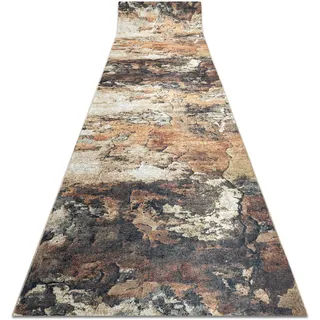 rugsx Läufer Antirutsch Lotus Abstract 52910 Beige - Waschbar - 60x250 cm- Rutschfester Teppich für Flur & Küche