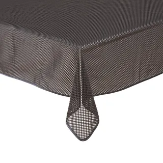 Tischdecke Outdoor Wetterfest - Gartentischdecke Eckig 130x160 cm Grau | Rutschfest, UV-beständig, abwaschbar & bei 30°C waschbar - Weichschaum PVC Tischdecke Karo Design in 7 Farben