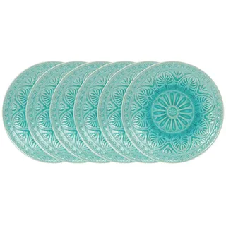BUTLERS Teller SUMATRA 14x14 cm Türkis 6er Set