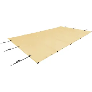 SafeDeluxe Pool-Abdeckplane Poolplane Rollschutzabdeckung Stangenabdeckung Sicherheitsabdeckung (ohne Stangen) beige|gelb 3,5m x 3,5m