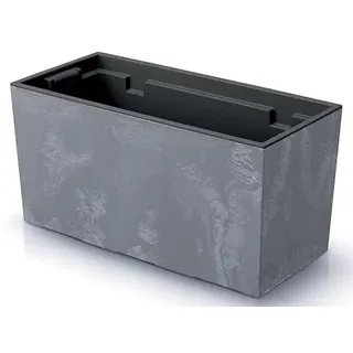 R.G. Blumenkasten Blumentopf Balkonkasten Pflanzkasten Beton Optik Blumenkübel Urbi Effect mit Pflanzeinsatz (400 Grau)
