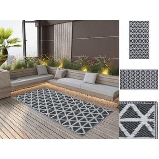Teppich »Teppich Terrasse Camping Outdoor draußen Vorzelt Schwarz 160x230 cm Kunststoff Teppich«, vidaXL, Höhe: 230 mm schwarz