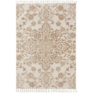 benuta Teppich Elias, rechteckig, Höhe: 6 mm, Kunstfaser, Berber, Ethno-Style, Wohnzimmer beige|weiß Ø 0 cm x 160 cm x 230 cm x 6 mm