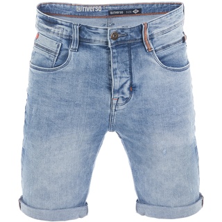 riverso Jeans Shorts Herren Stretch Kurz Regular Fit RIVTom Regular Fit Blau Knopfleiste W 31