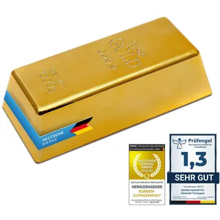 Goldbarren Türstopper und Briefbeschwerer - Lustiger Türversteller aus Fake Gold täuschend echt!